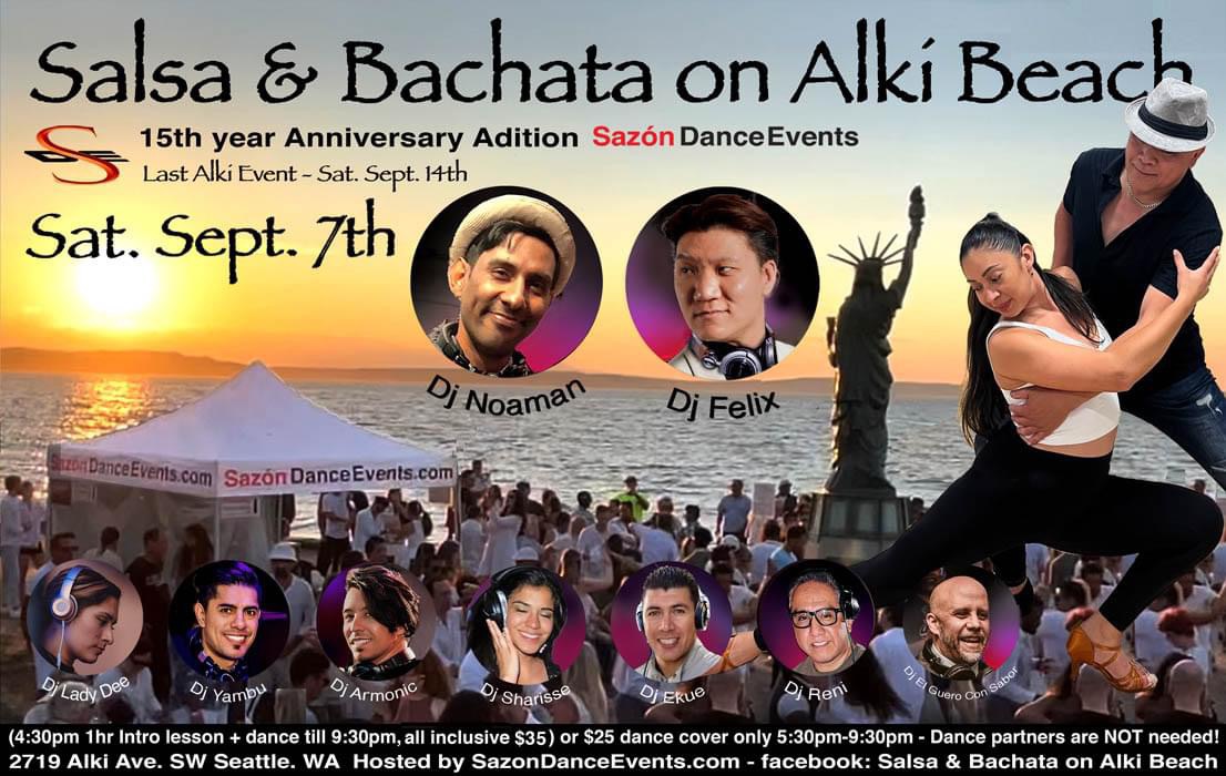 Salsa & Bachata on Alki Beach w Intro Lesson