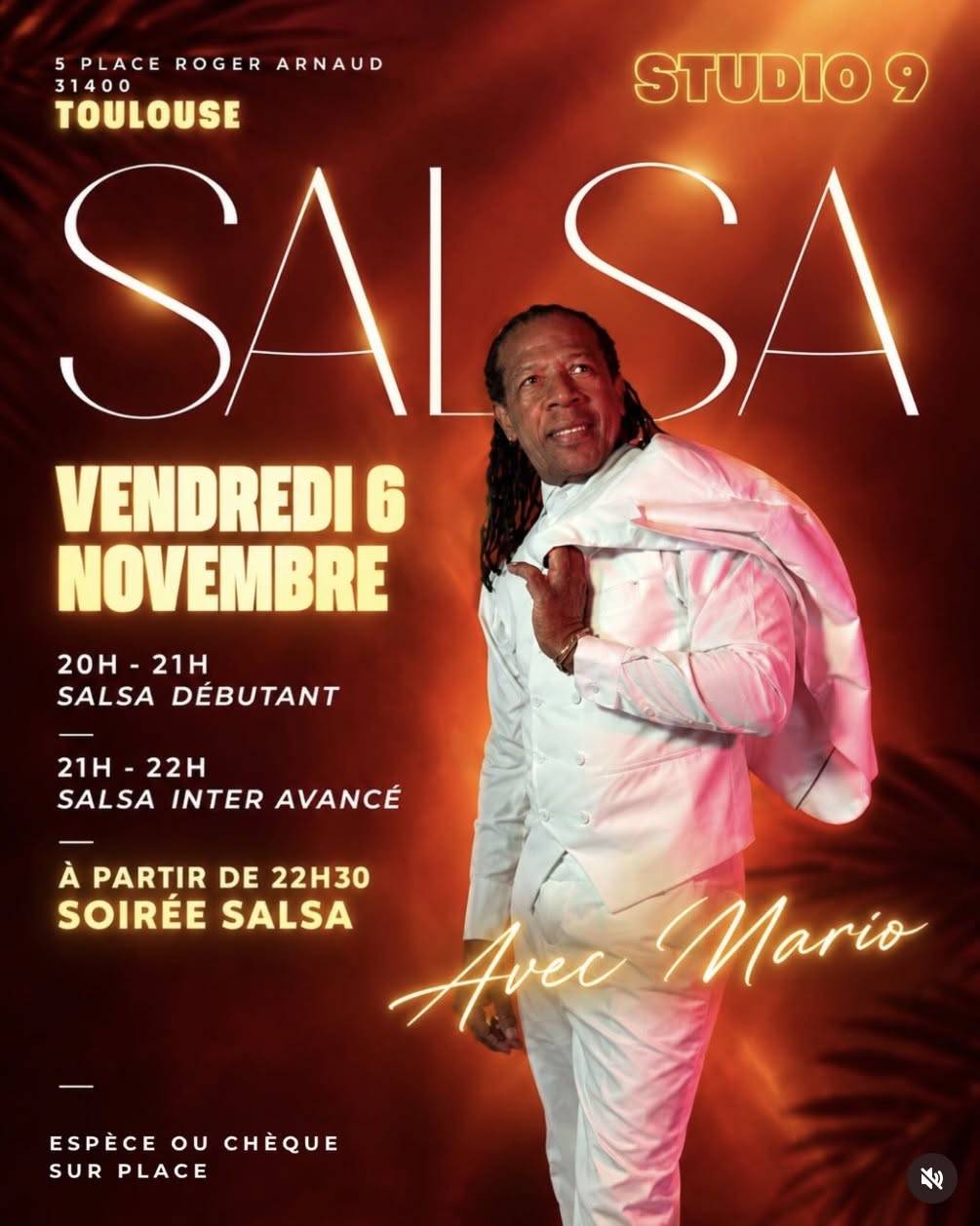 Soirée Salsa avec Mario vendredi 6 novembre