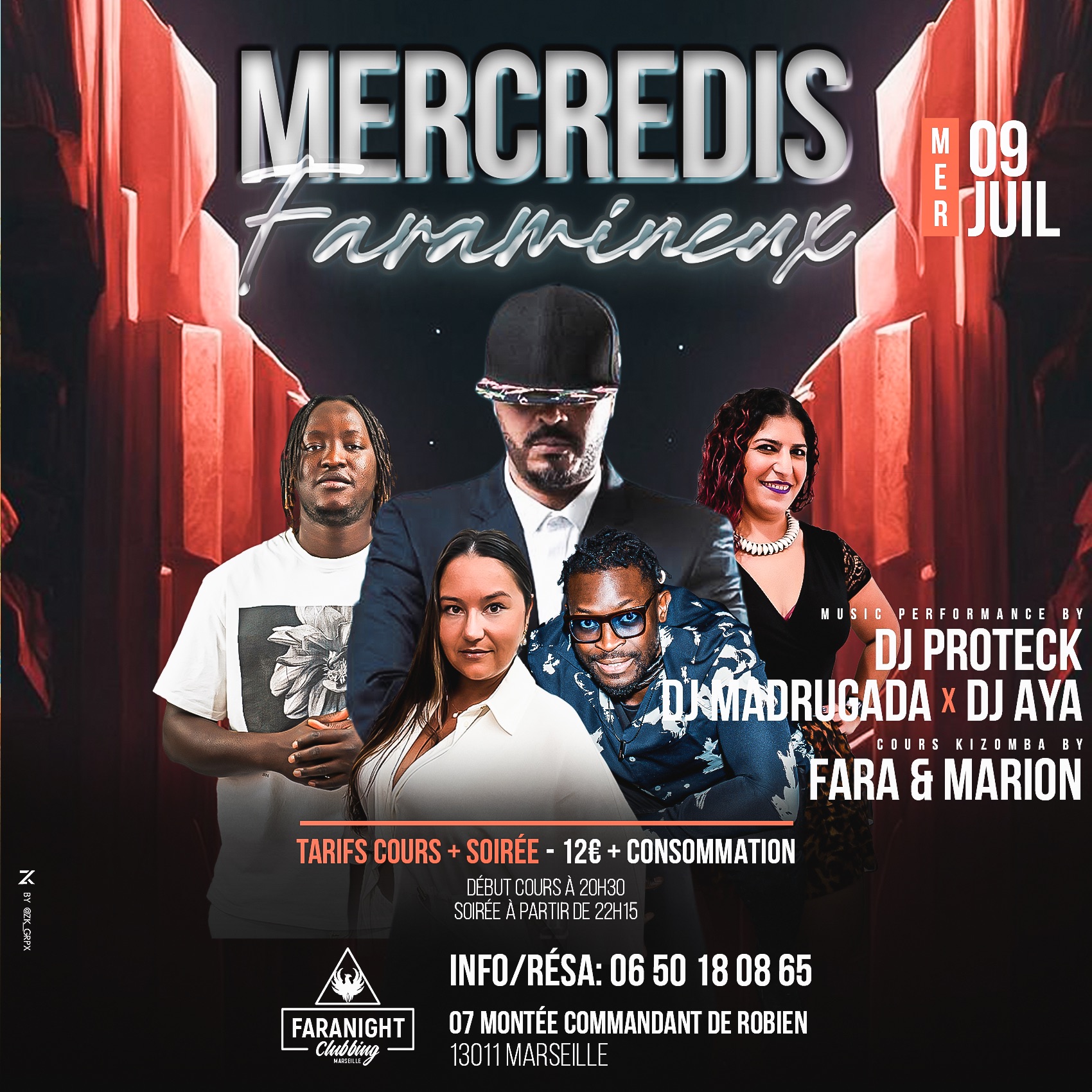 Mercredi Faramineux 9 juillet 2025 : Fara & Marion Dj Proteck, Dj Madrugada & Dj Aya