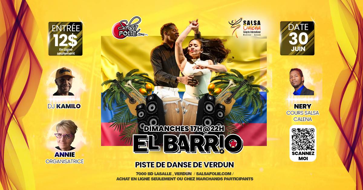 Dimanches El Barrio - Piste de danse de Verdun 30 juin SPECIAL Salseña École de Danse 17h à 22h