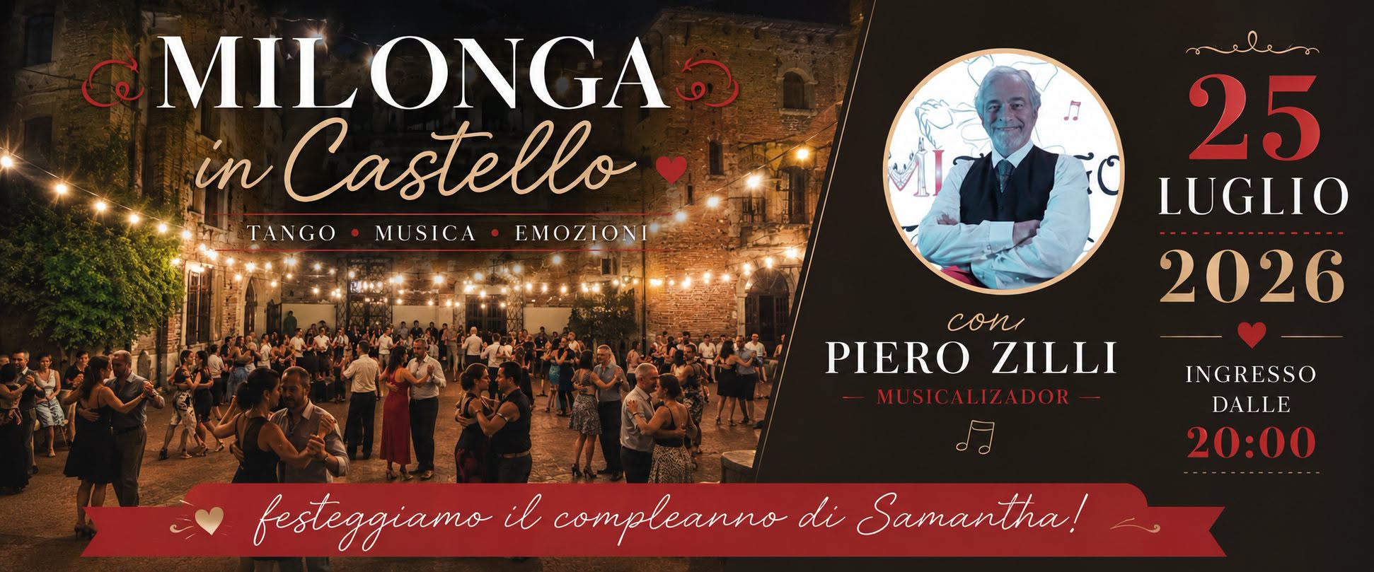 Milonga in Castello e compleanno di Samantha