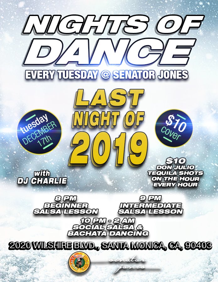 Salsa & Bachata at Sen Jones by Nights of Dance December 17th!
