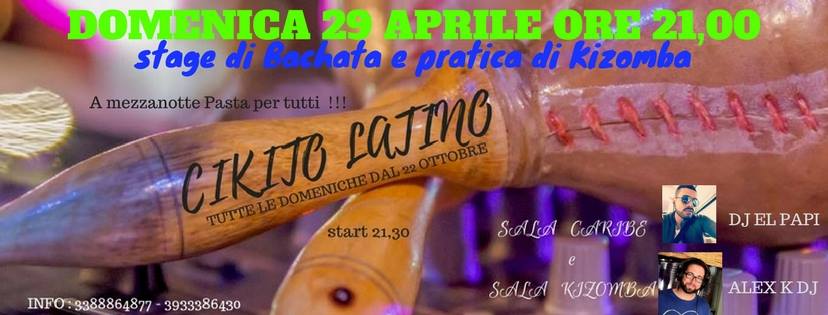 Cikito Latino - Stage di Bachata e pratica di Kizomba