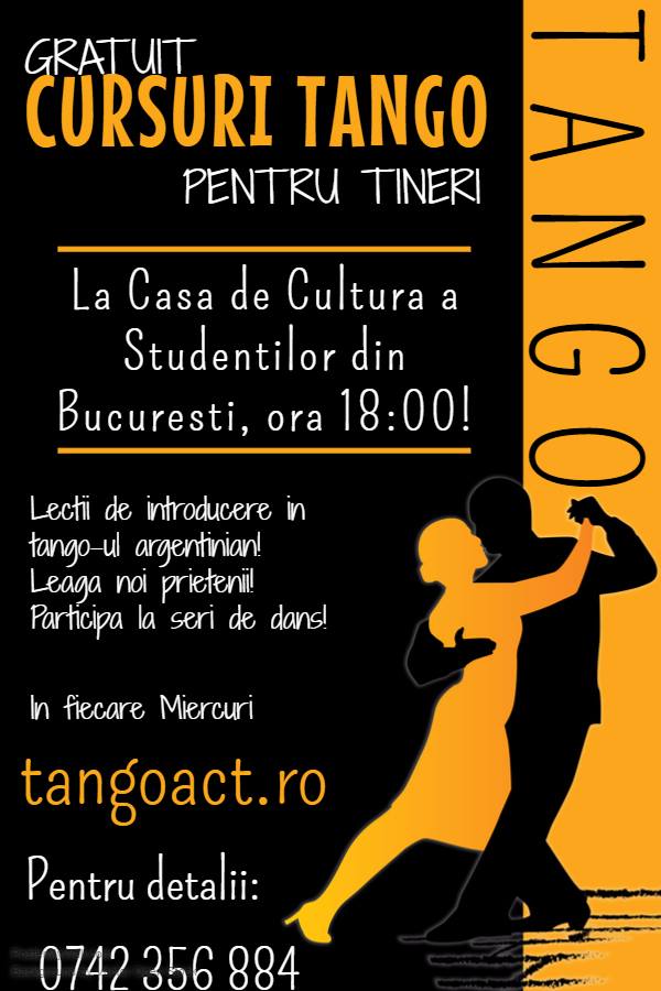 Cursuri gratuite de tango la Casa de Cultura a Studentilor