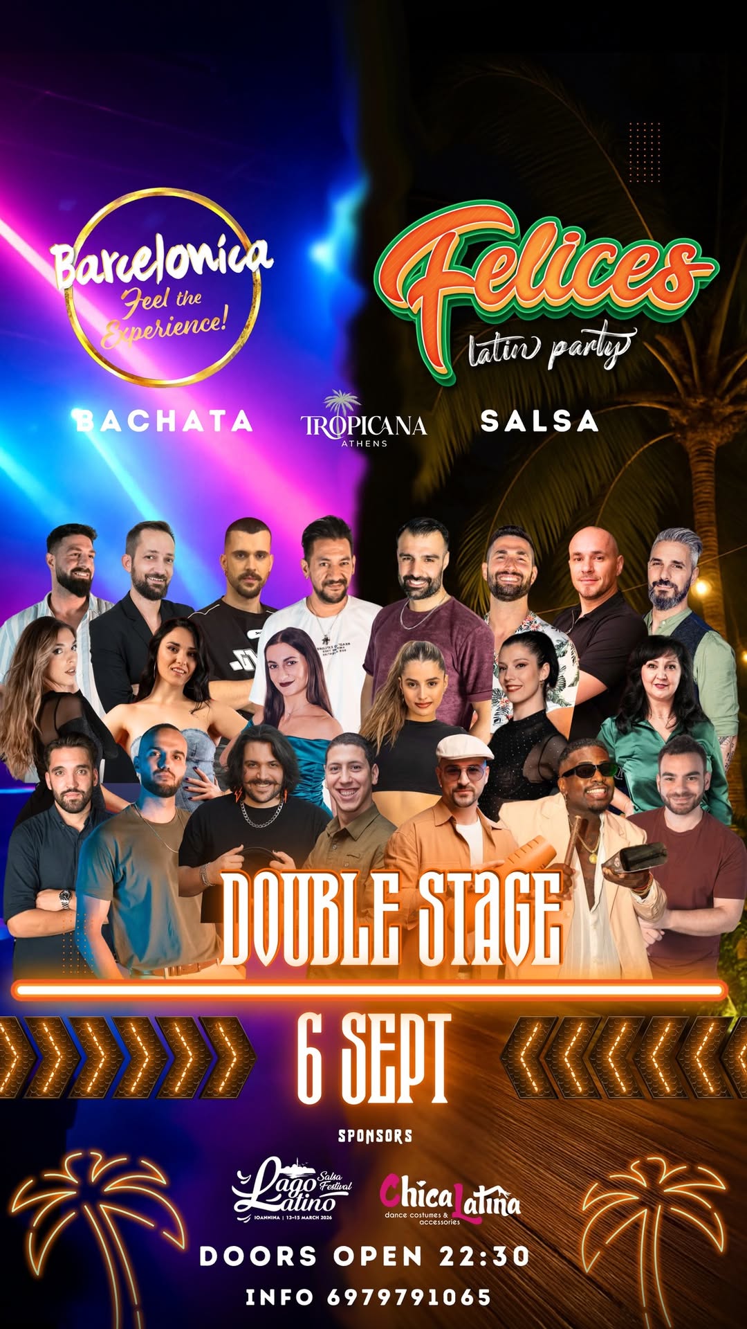 DOUBLE STAGE BACHATA SALSA Party Barcelonica & Felices 6 September At Tropicana Latin Bar Athens