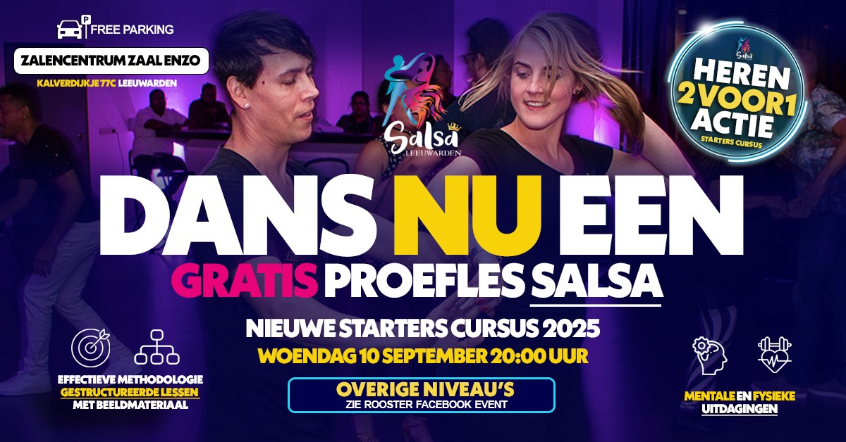 π₯ GRATIS PROEFLES - Salsa Leeuwarden - LA Style - π HEREN 2VOOR1!