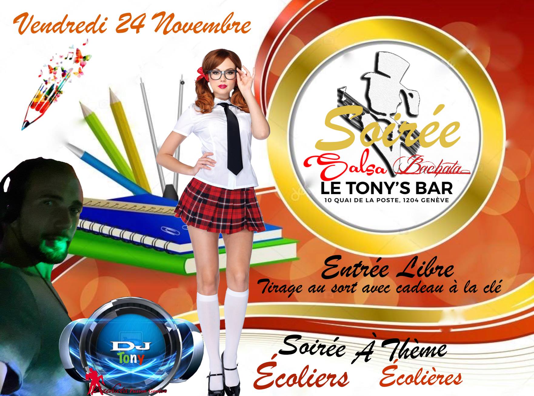 Soirée Salsa & Bachata Soirée à théme ecoliers ecoliéres