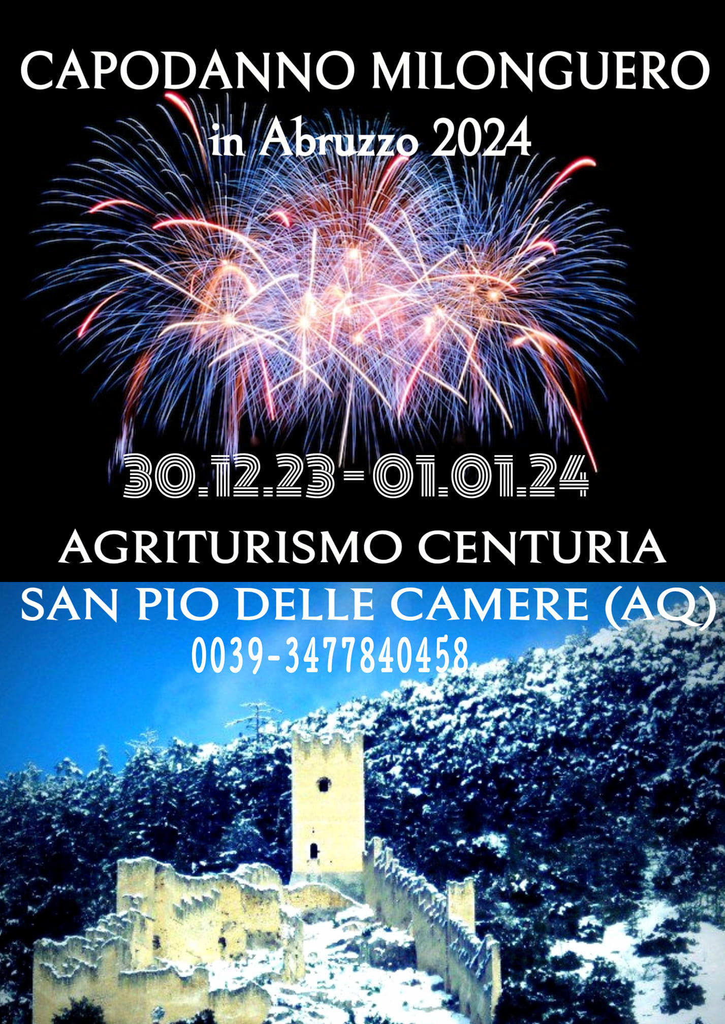 CAPODANNO MILONGUERO in Abruzzo 2024 ๐ฅ๐๐พ๐ฅ๐๐๐โญ๐ซ