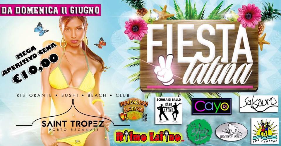 DOMENICA 11 GIUGNO-FIESTA LATINA-CHALET SAINT TROPEZ
