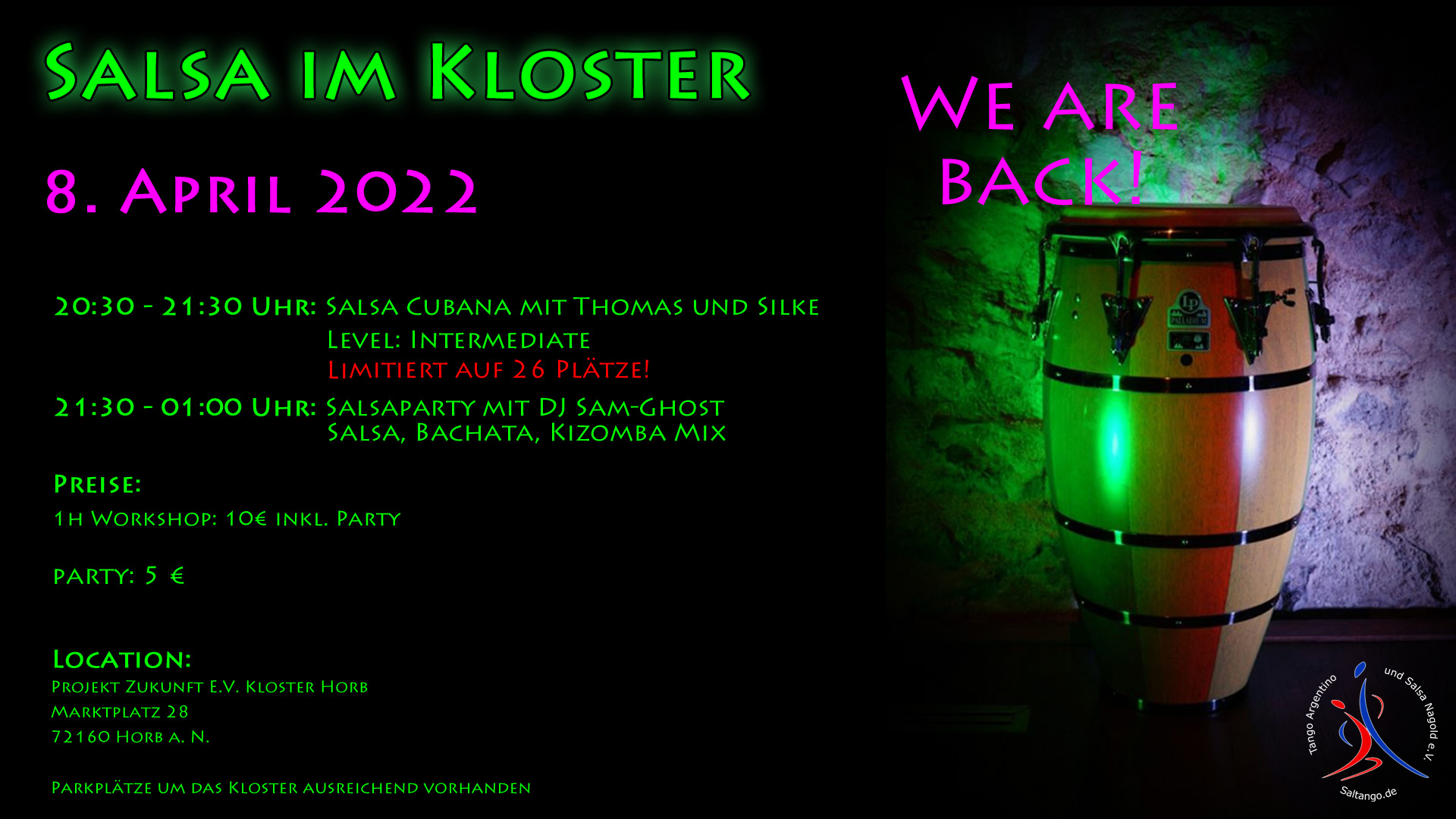 Salsa im Kloster mit Salsa Cubana Workshop