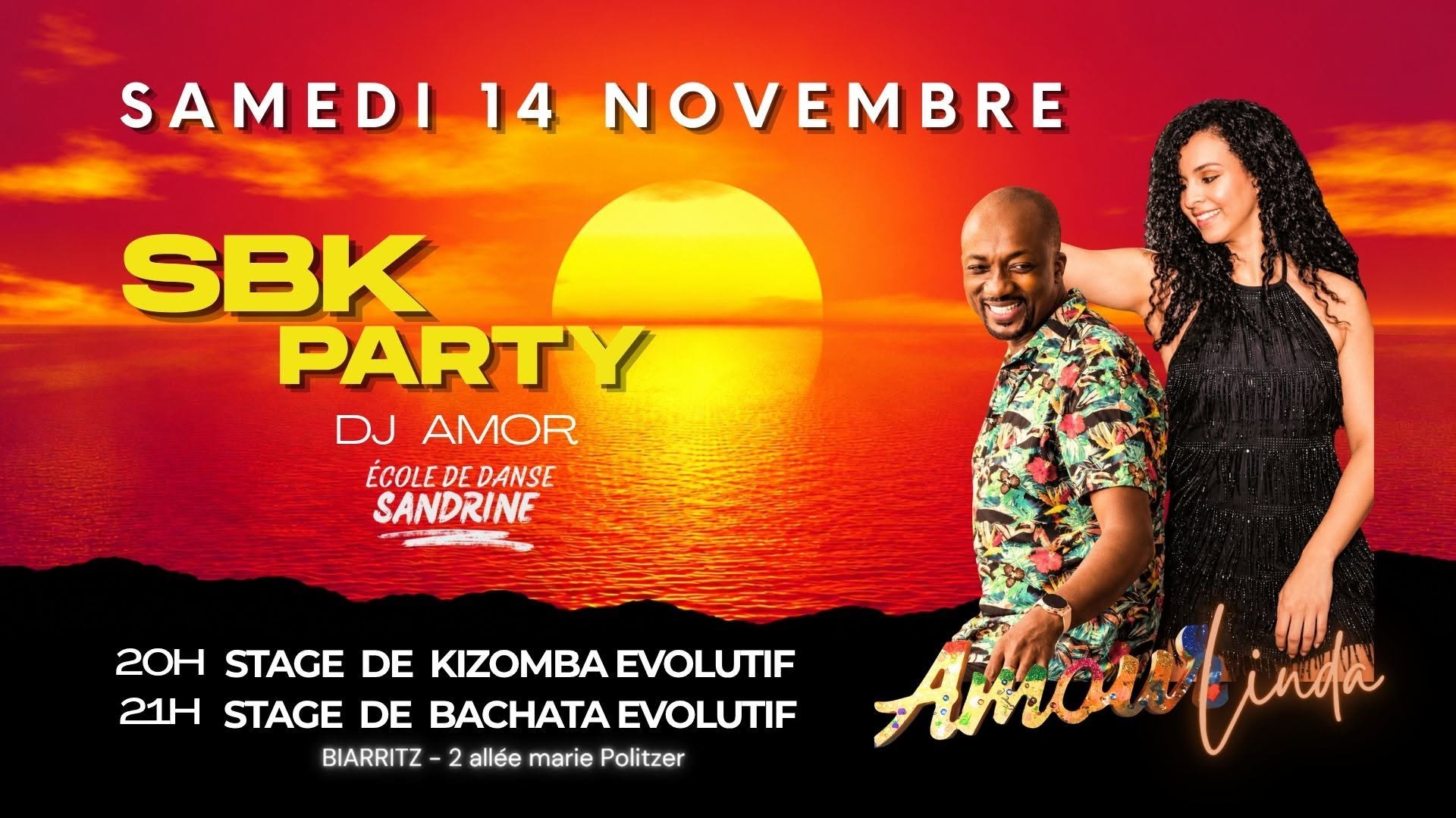 NOCHE SBK DJ AMOR & stage de KIZOMBA et BACHATA avec AMOR & LINDA