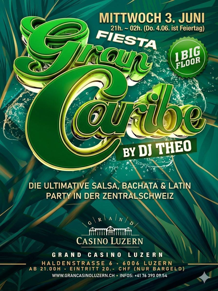 ★ Fiesta GRAN CARIBE ★ Die ultimative Salsa & Bachata Party mit DJ Theo (Do. 4. ist ein Feiertag)