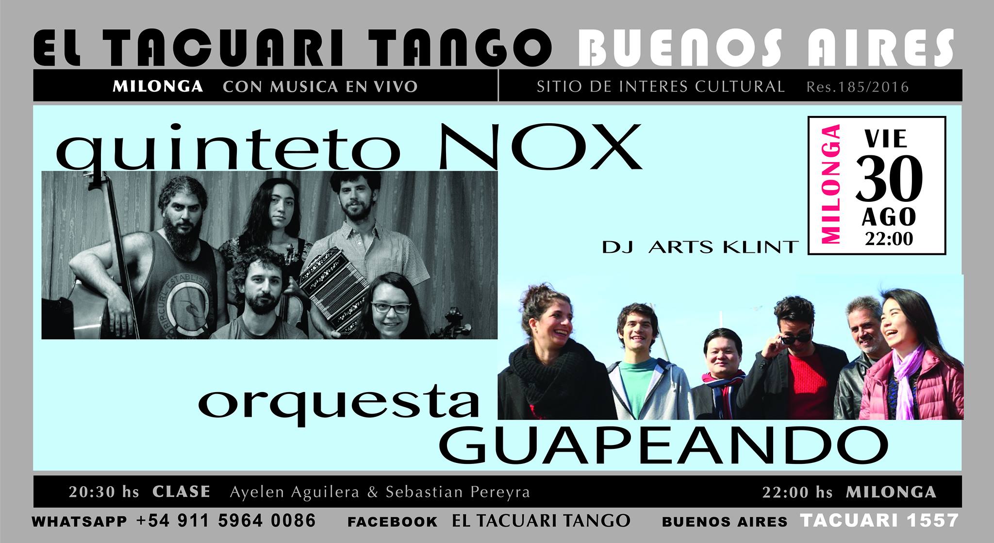 Viernes de milonga en El Tacuari + Nox y Guapeando