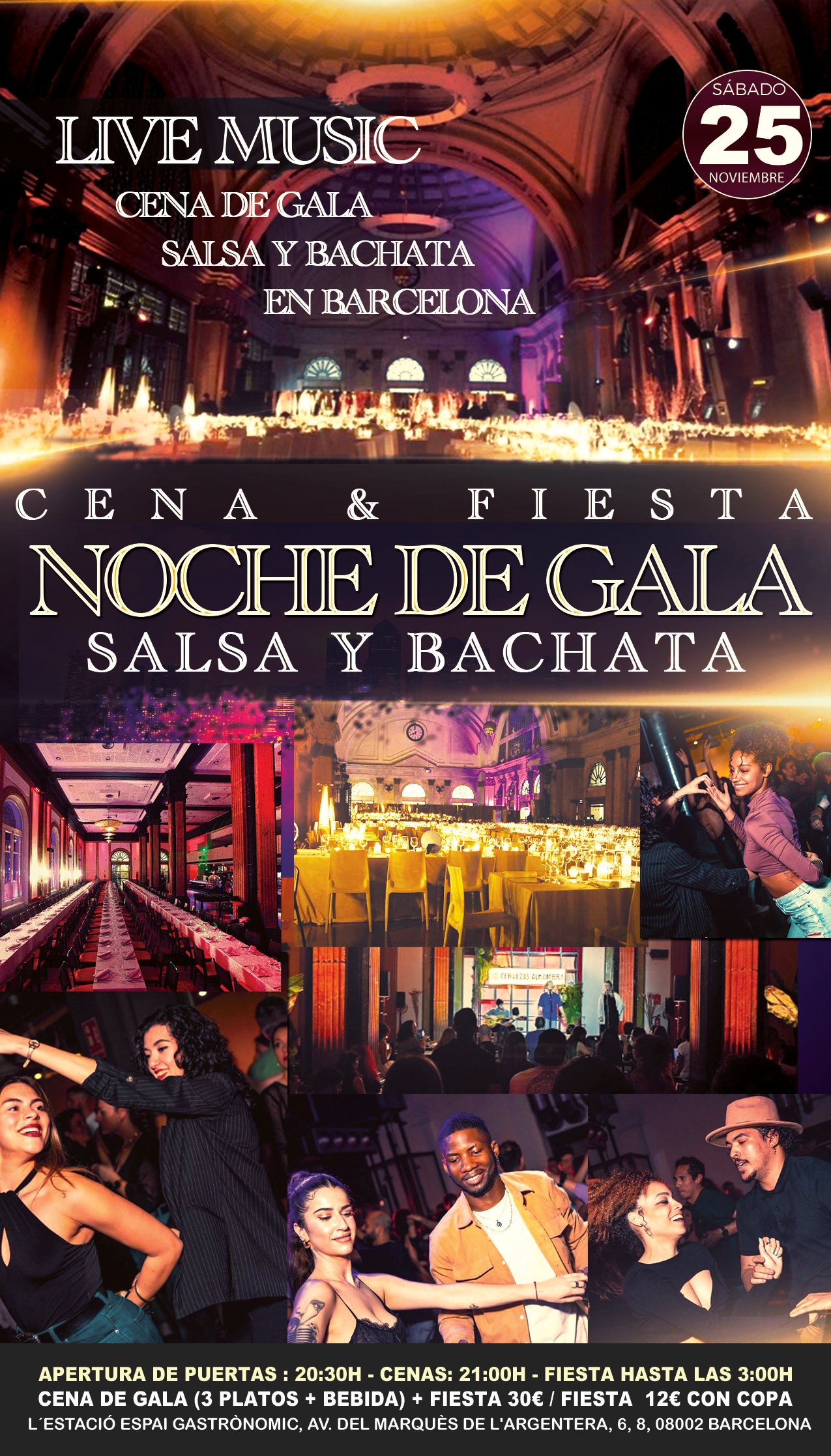 NOCHE DE GALA - Cena y fiesta SALSA Y BACHATA