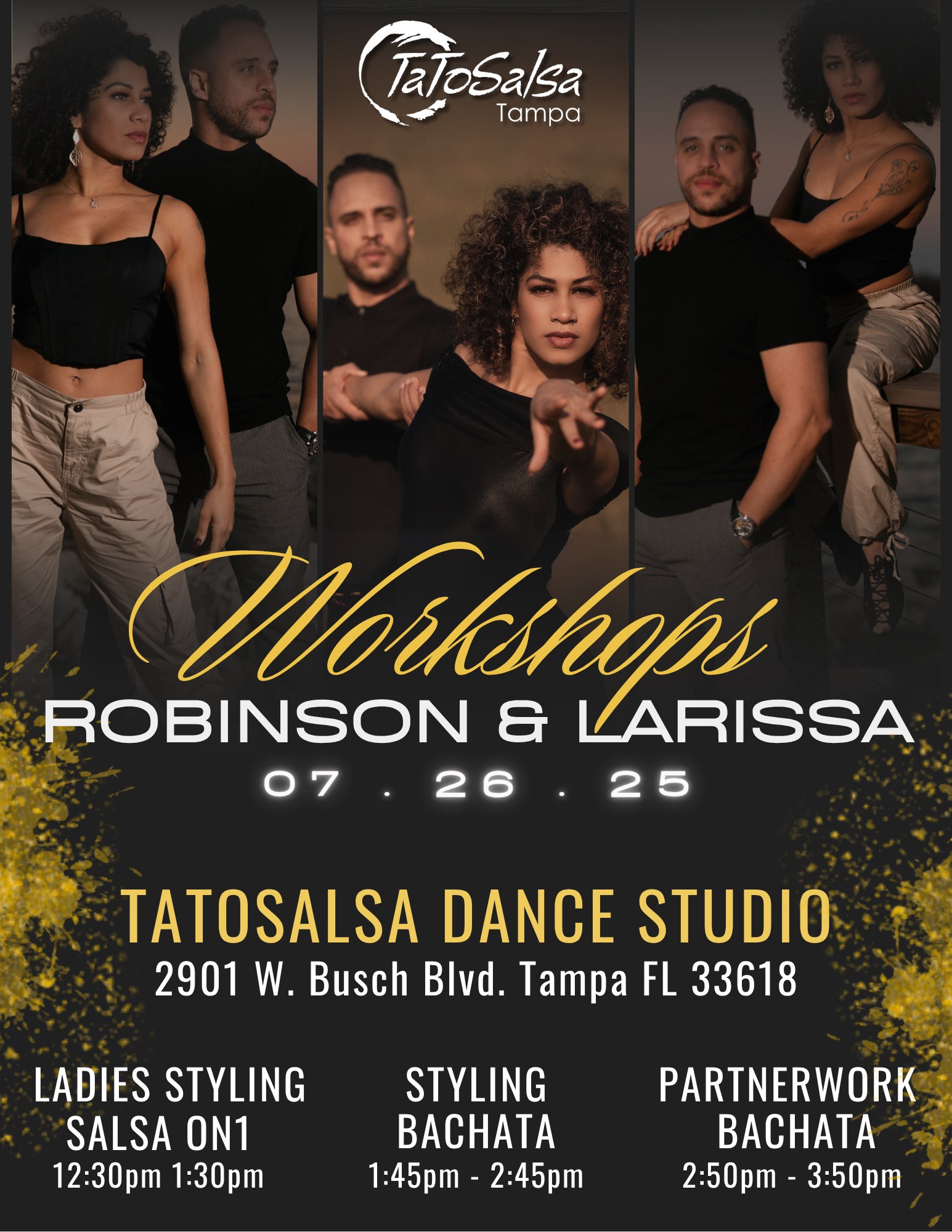 TaToSalsa: Salsa and Bachata WORKSHOPS with Robinson & Larissa Sat, July 26