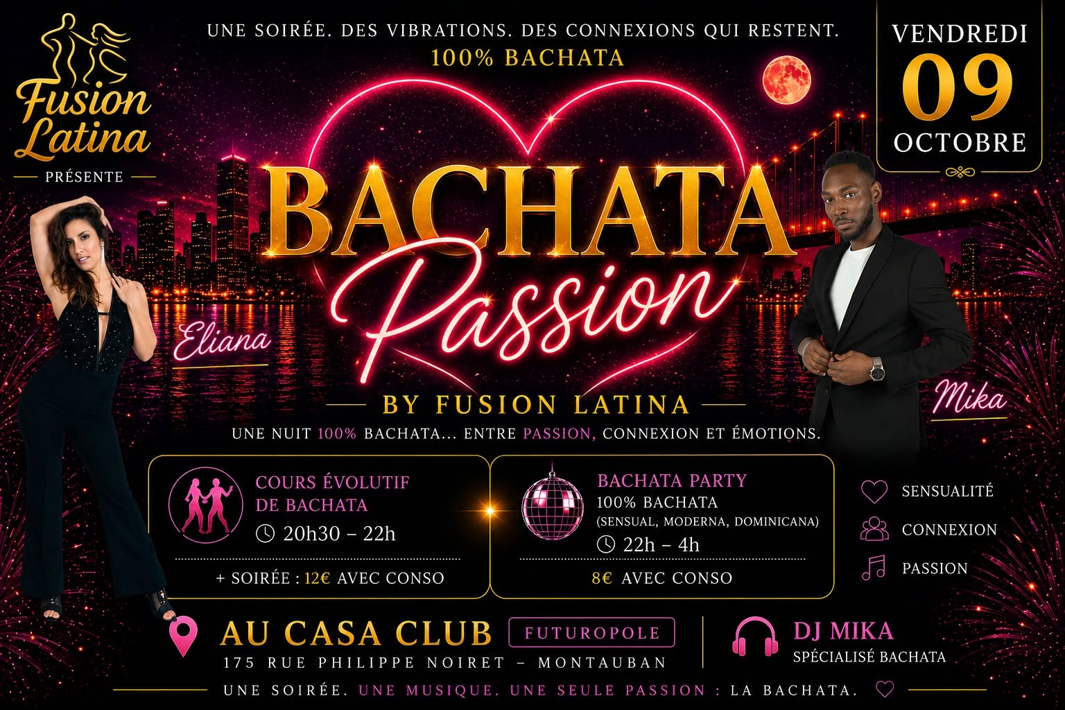 Soirée 100% Bachata Passion By Fusion Latina au Casa Club