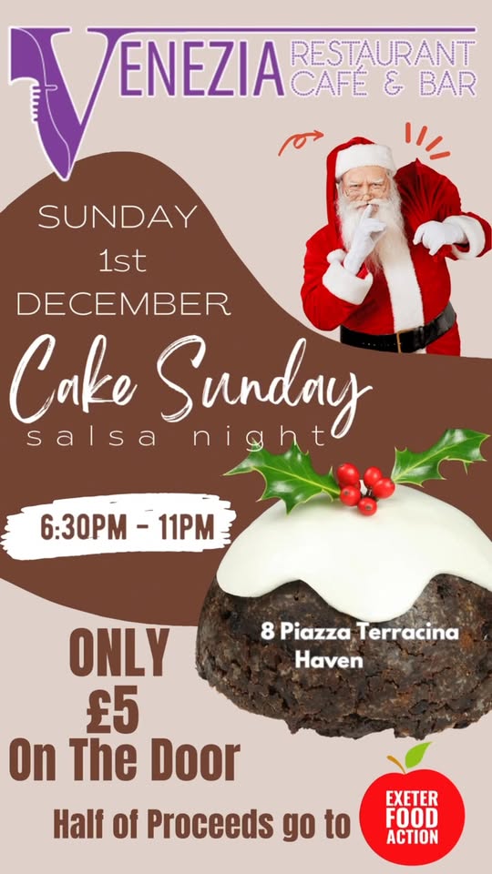Cake Sunday Christmas Salsa @ Venezia Exeter