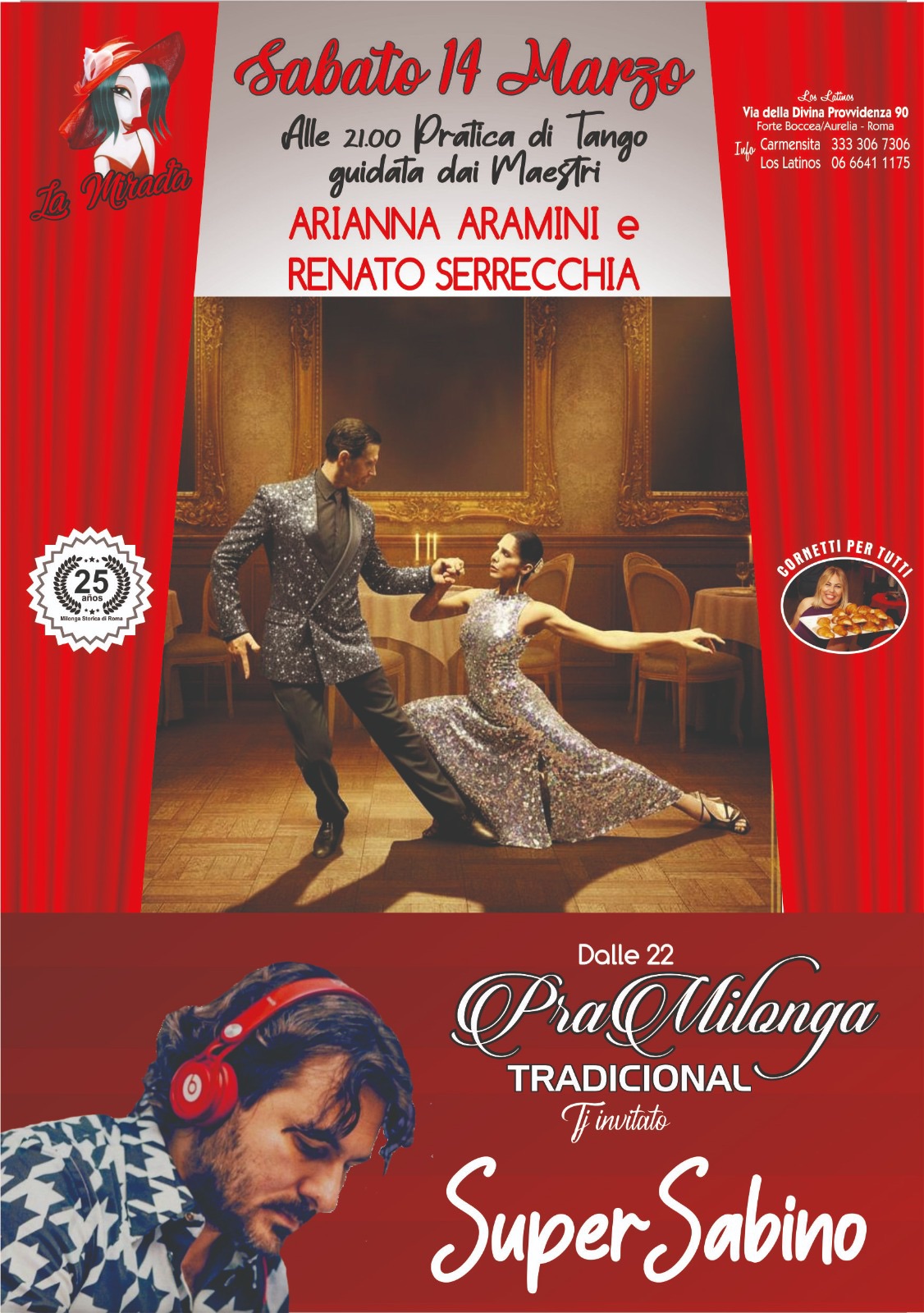 La tradicional del sabado con la musica di SuperSabino tdj🎵Pratica di tango Arianna & Renato