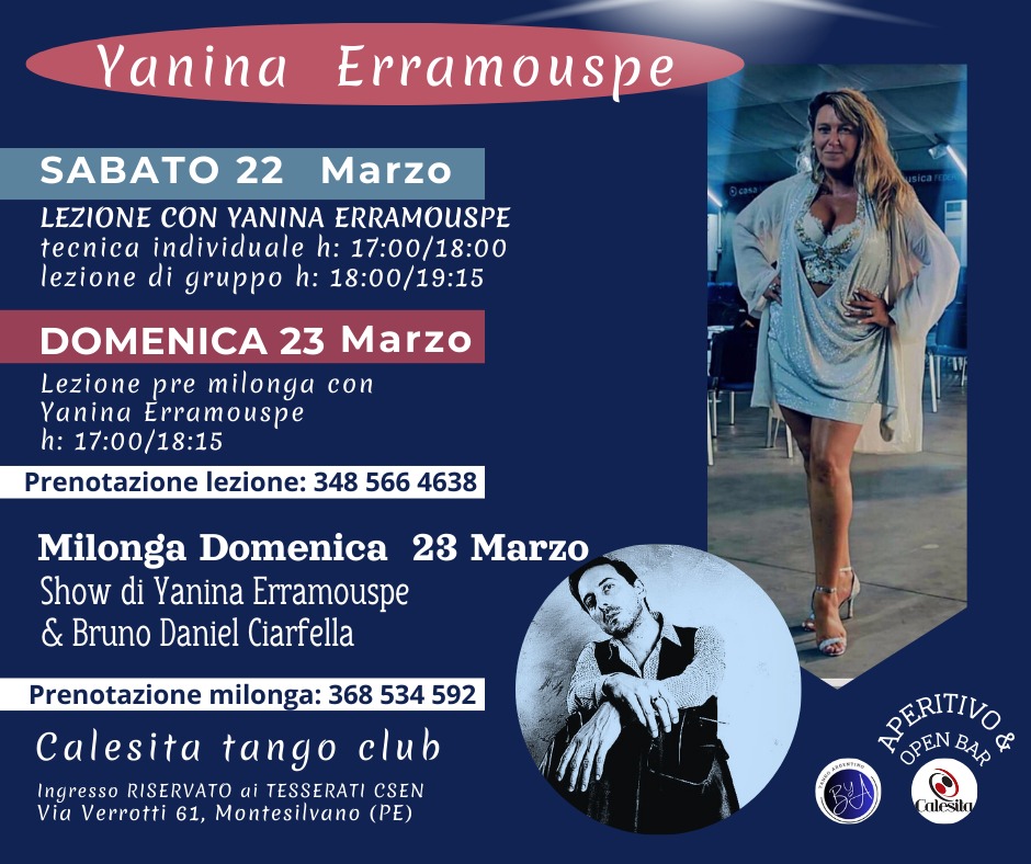 Yanina Erramouspe a Pescara: Stages e Show!!