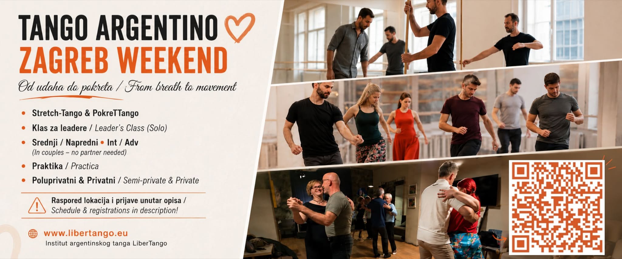 Tango Argentino od udaha do pokreta Vikend intenziv & Praktika Weekend Intensive & Practica