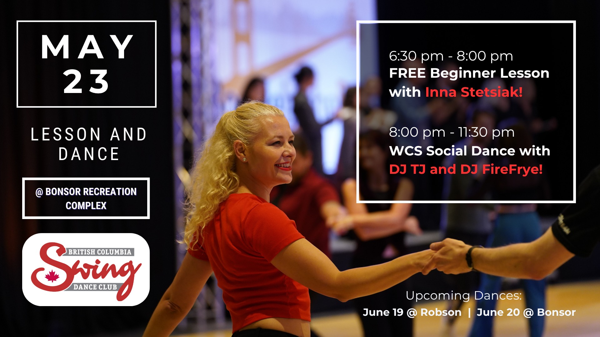 BC Swing Dance Club's May 23rd Lesson and Dance!