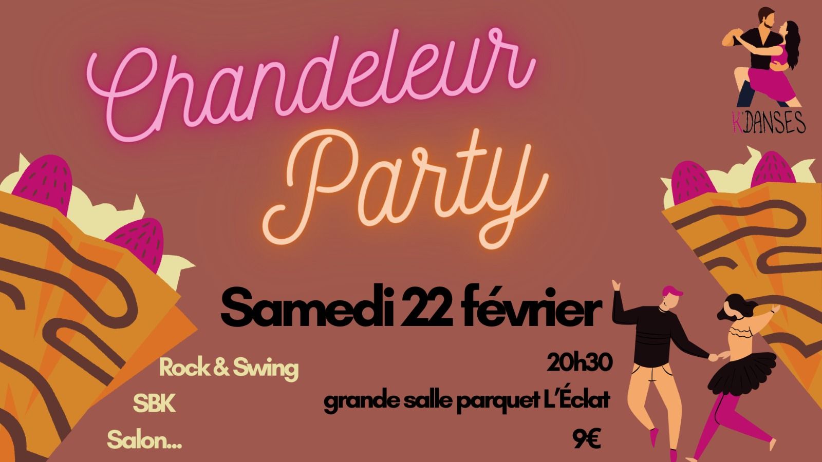 Chandeleur Party sam.22 02 - ROCK, SWING, LATINO, WCS, DS - DJ Laurence