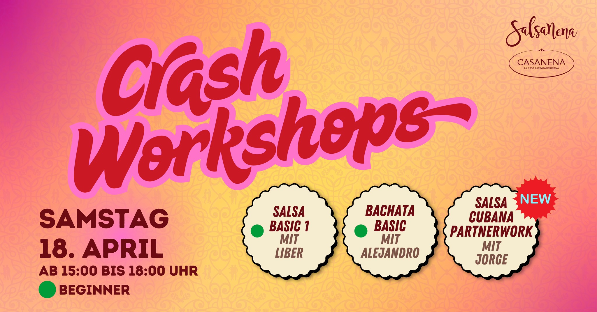 SAMSTAG CRASH WOKSHOPS💃🥳😎
