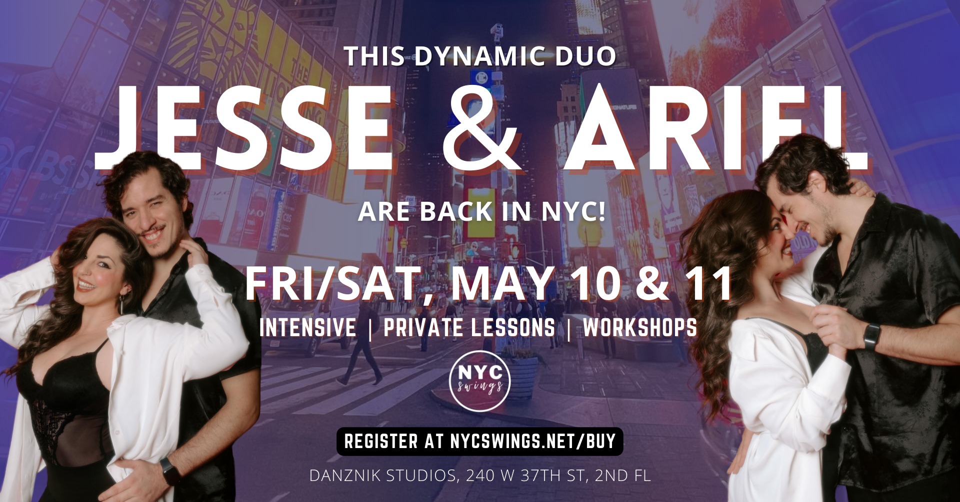 Jesse & Ariel in NYC! Flow Fridays Workshops, Saturday Intensive & Private Lessons