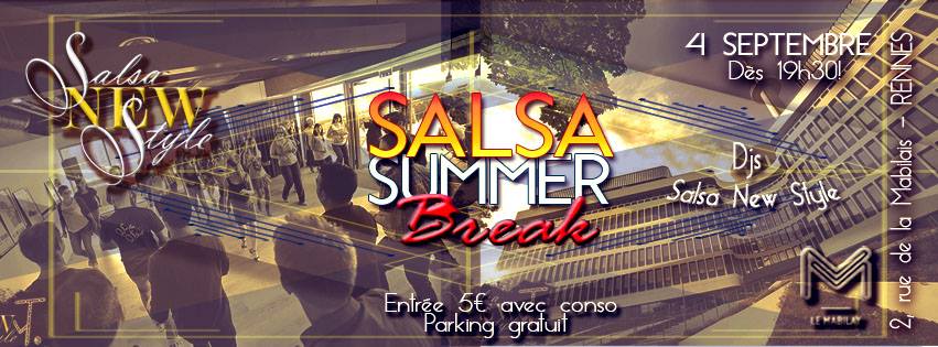 SOIREE "SALSA SUMMER BREAK" le 4 Septembre au Mabilay!
