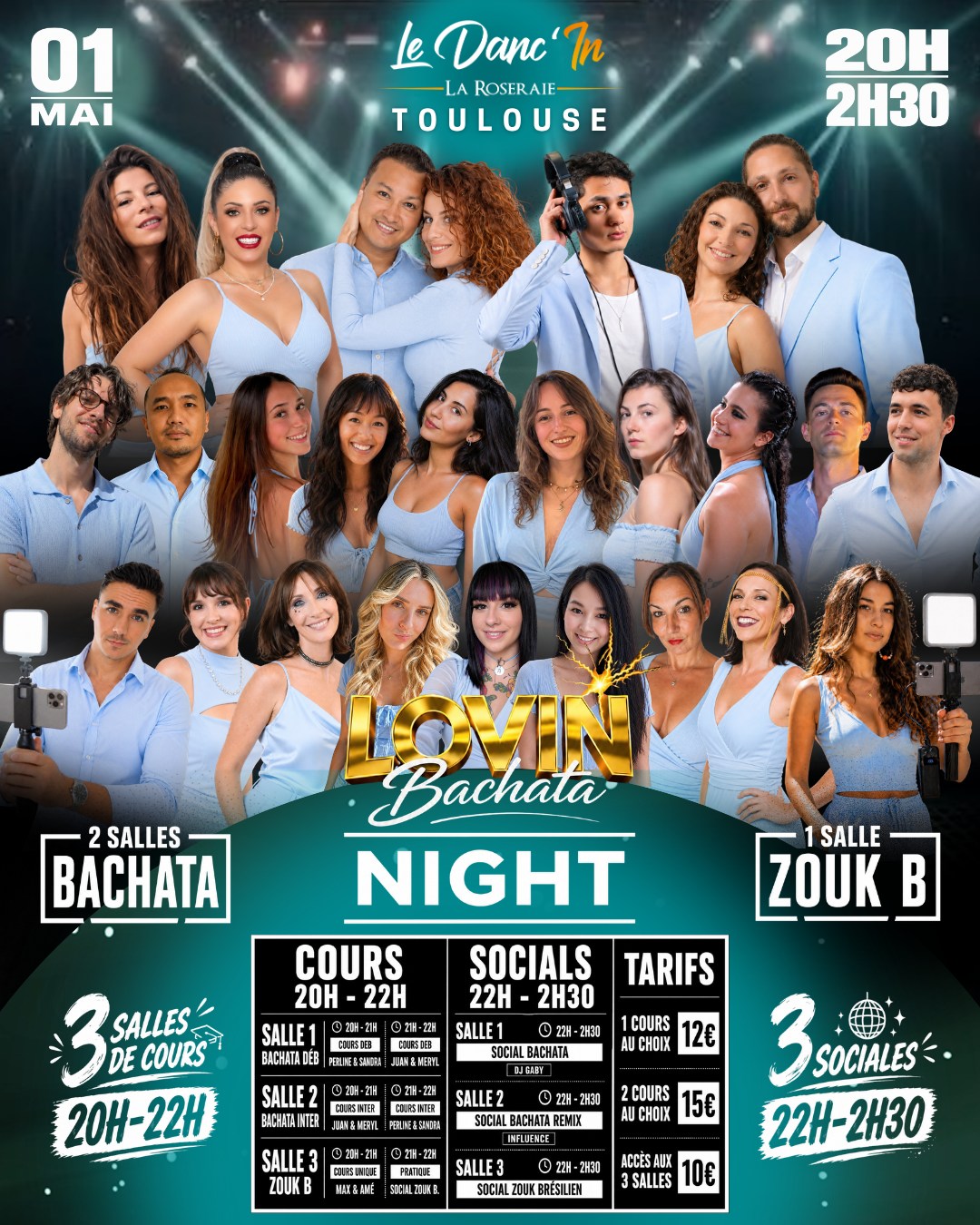 ❤️LOVIN BACHATA NIGHT❤️⚡️3 SALLES & 6H DE COURS 20H-22H⚡️3 SOCIALES 22H → 02H30⚡️