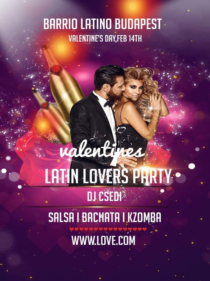 Valentine's Day Salsa-Latin Party. Dj CSEDI + Bachata Class