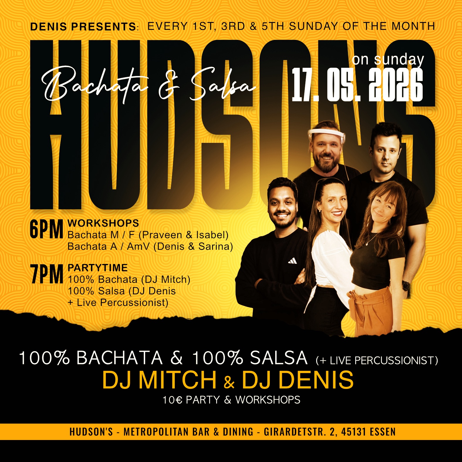 17.05. Hudsons Bachata & Salsa Party in Essen