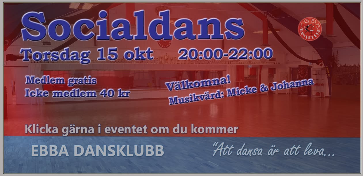 Socialdans på EBBA - 22 okt