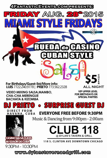 Miami Style Fridays @ Club 118 - Rueda de Casino & Surprise Guest DJ!