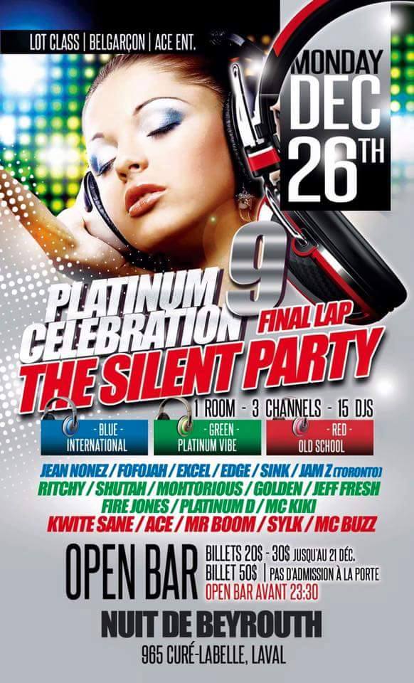Platinum Celebration : silent party ( 26 dec)