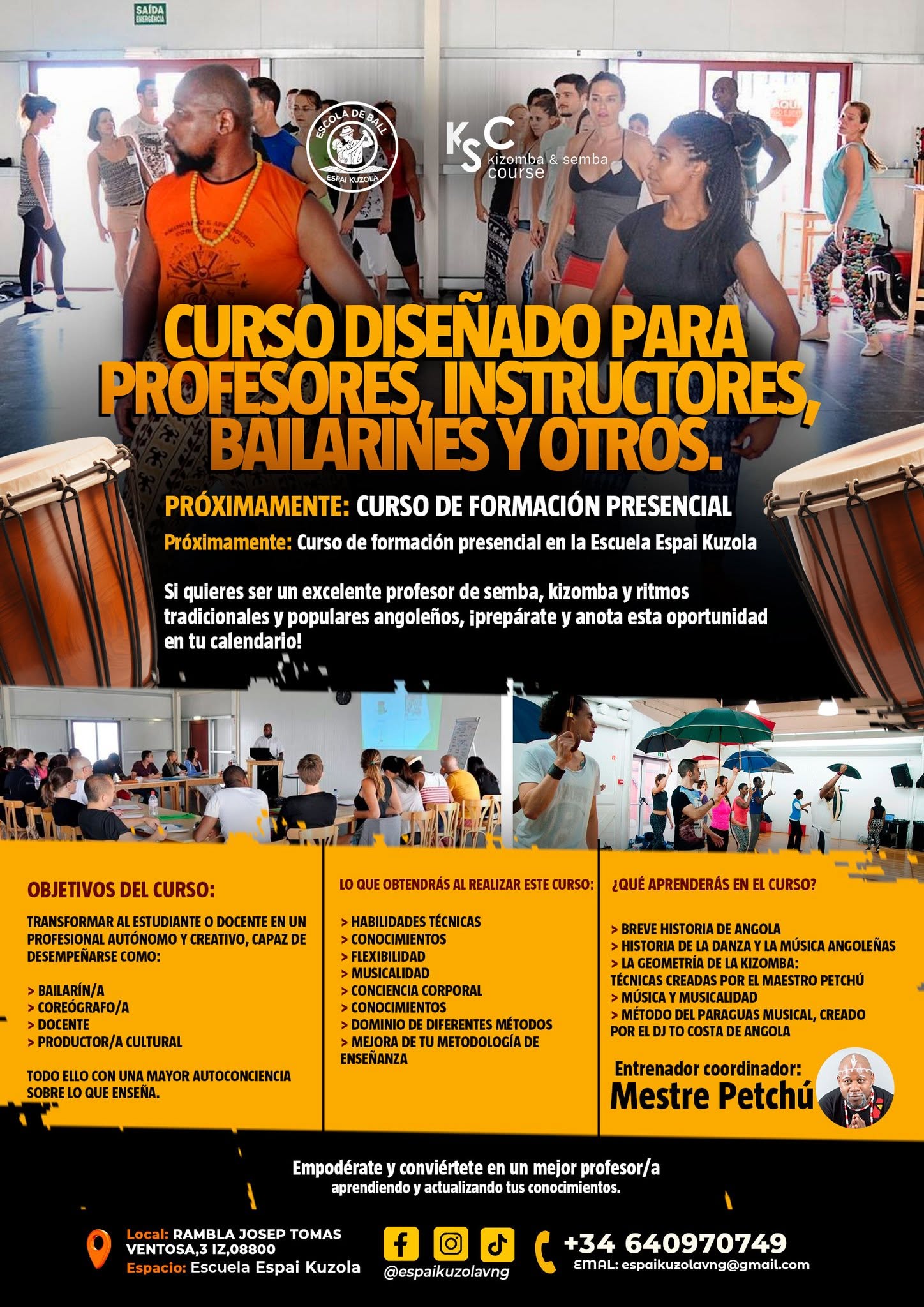 Curso de Formación para Profesores de Kizomba, Semba, Danzas Tradicionales y Populares Angolanas