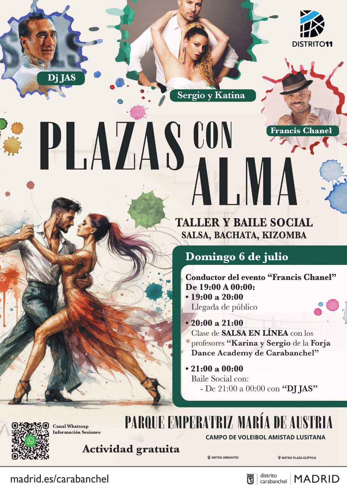 ¡Bailamos en Carabanchel! Clase de SALSA EN LINEA + Social SBK al Aire Libre Acceso gratuito