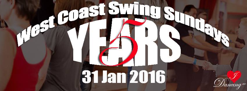 CELEBRATING 5 YEARS of West Coast Swing PARTY & WORKSHOP on SUNDAYS, on 31st of January!