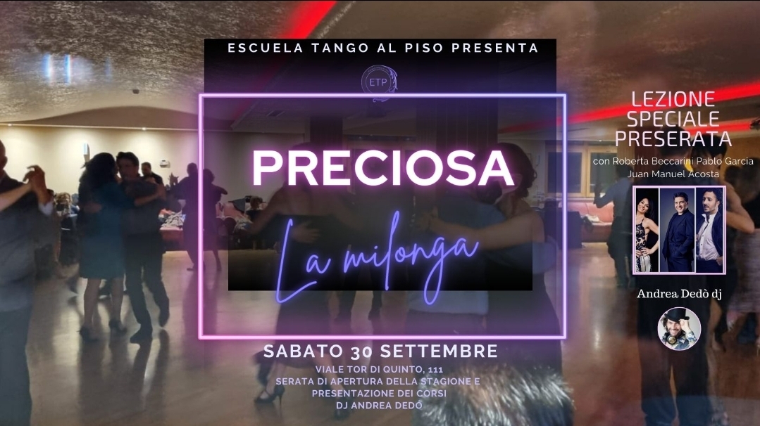 Preciosa La Milonga Sabato30 Sept