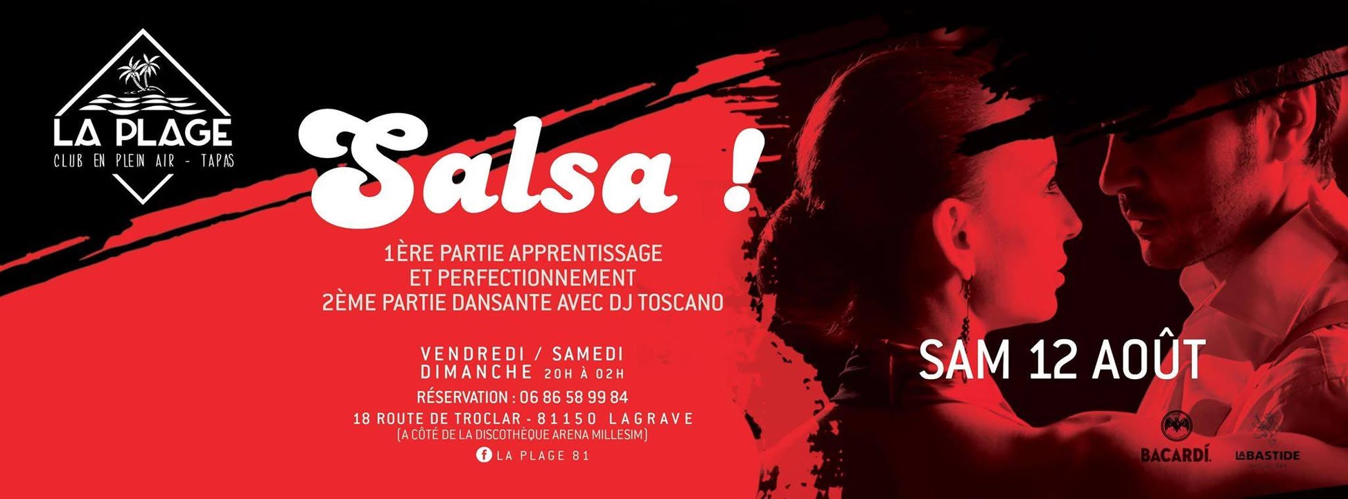 Soirée Salsa à La Plage by DJ Toscano & Initiations d'Arlenté
