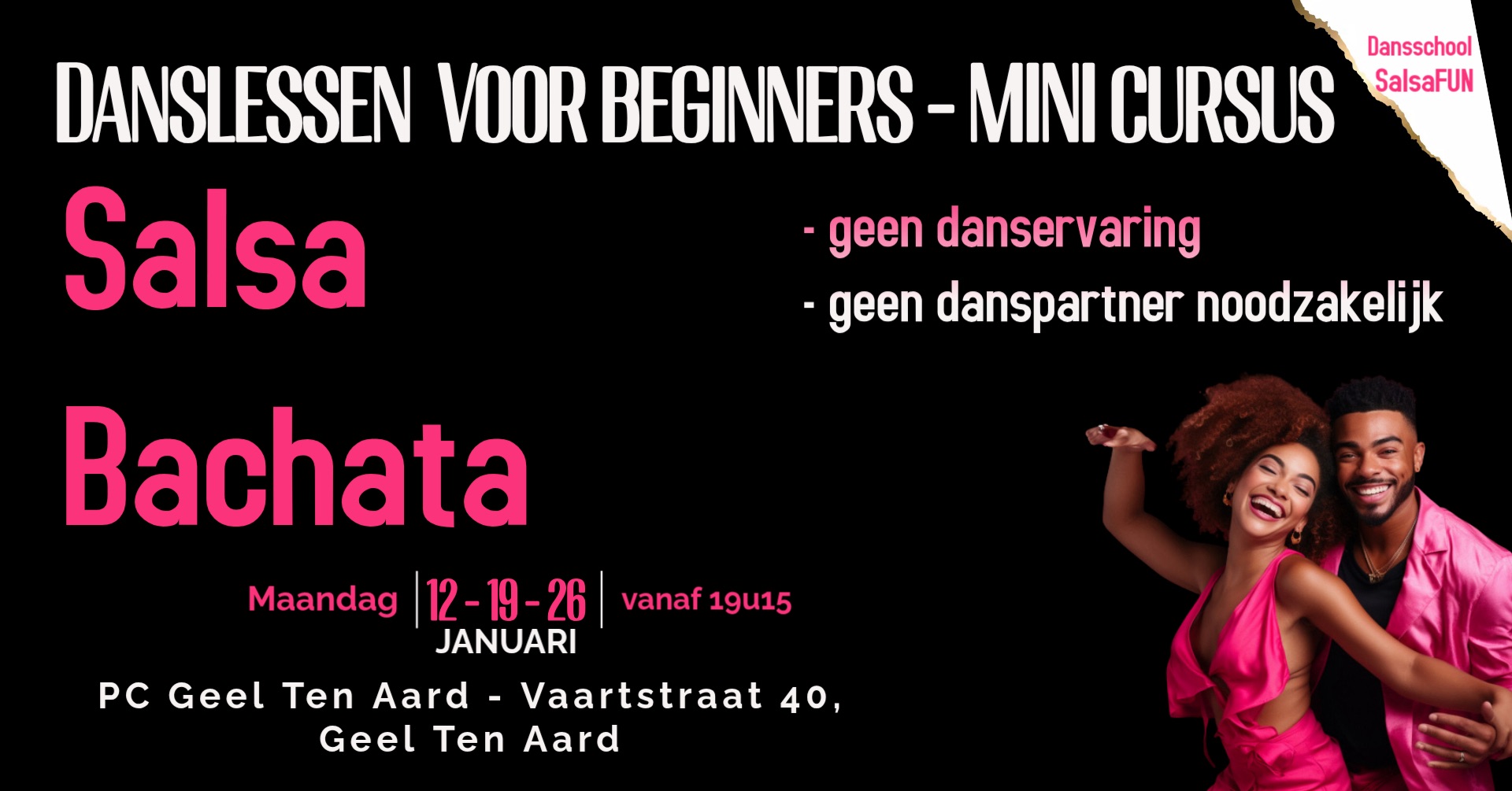 Mini cursus SALSA & BACHATA voor BEGINNERS in Geel Ten Aard