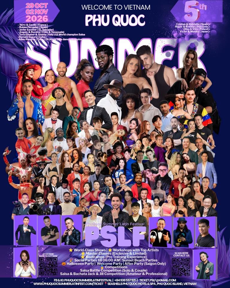 PSLF2026 Phu Quoc Summer Latin Festival, Vietnam 29 Oct - 02 Nov 2026