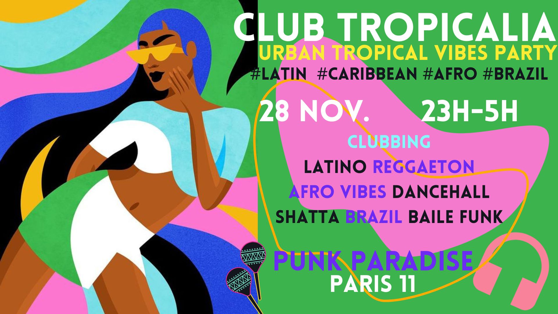 Club Tropicalia ~ Afro vibes, Latino, Caribbean & Brazil Party à Paris 11 !!