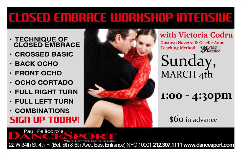 Closed Embrace Workshop Intensive with Victoria Codru!