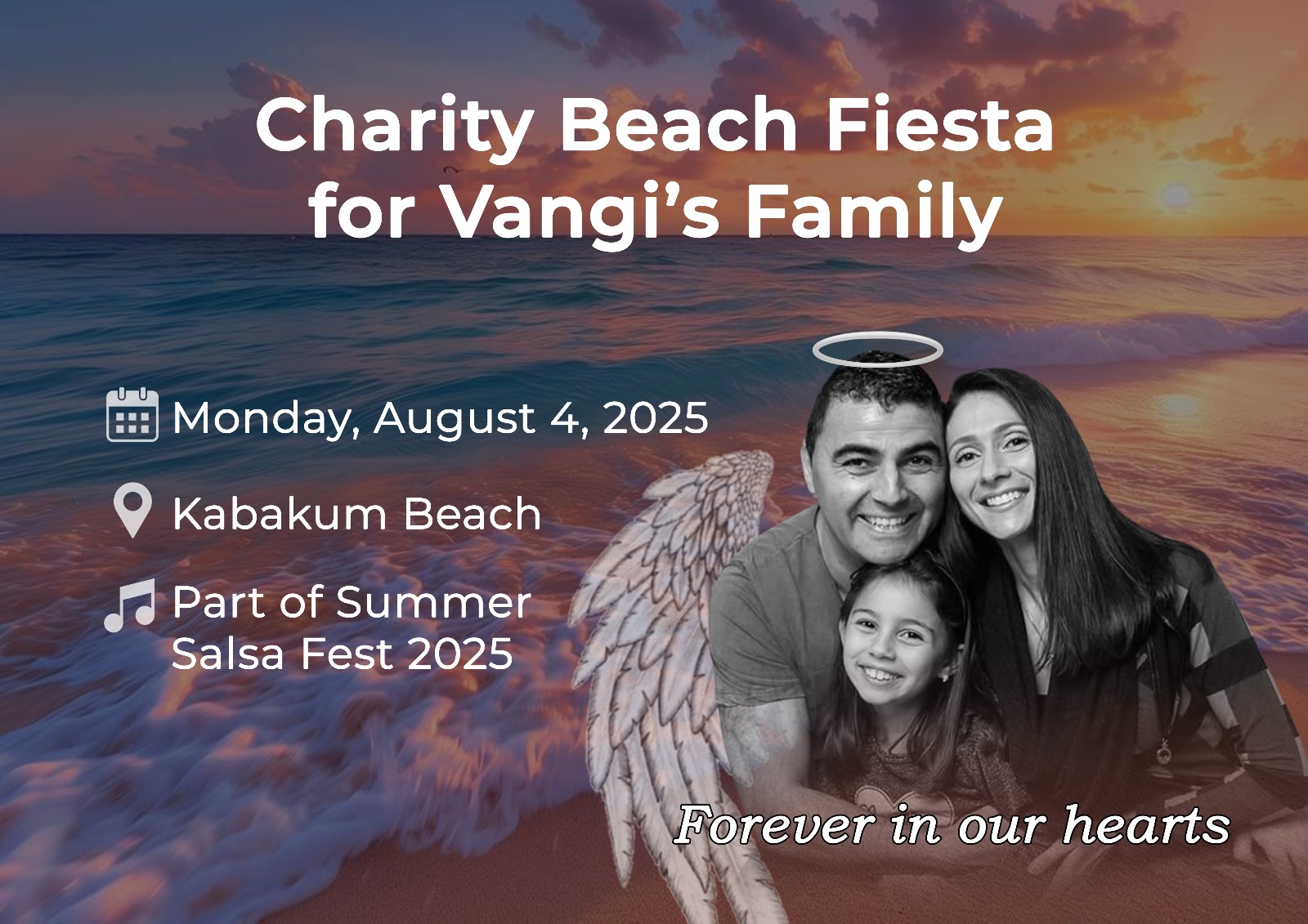 Charity beach fiesta for Vangi`family