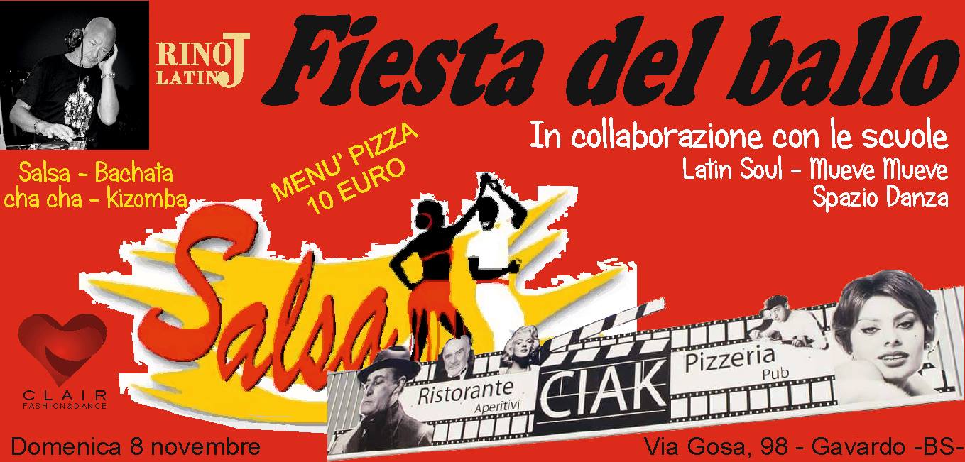stasera DOMENICA 8 novembre al CIAK di GAVARDO (bs) : Festa del ballo - ingresso libero !!!