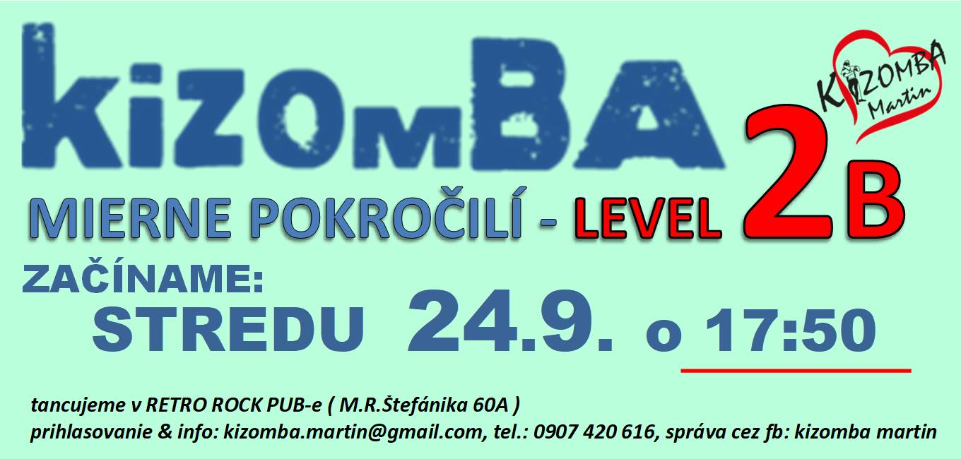 Kurz KIZOMBA L2B - mierne pokročilí