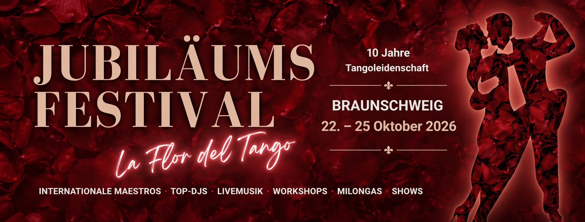 Save the Date! 10 Jahre Tangoleidenschaft Jubiläum - Workshops, Milongas, Shows und Live-Musik