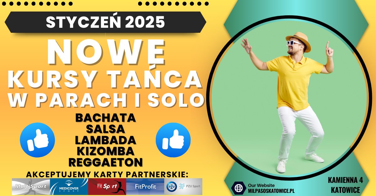 NOWE KURSY TAŃCA W MIL PASOS - STYCZEŃ 2025 - DLA SINGLI I PAR