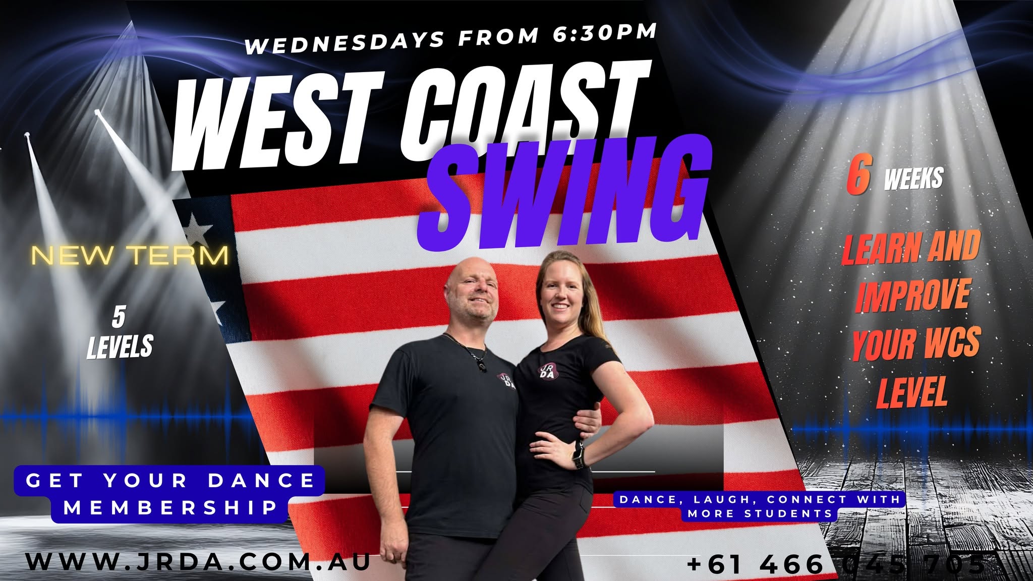 WEDNESDAYS - WEST COAST SWING FROM 6:30PM - JRDA